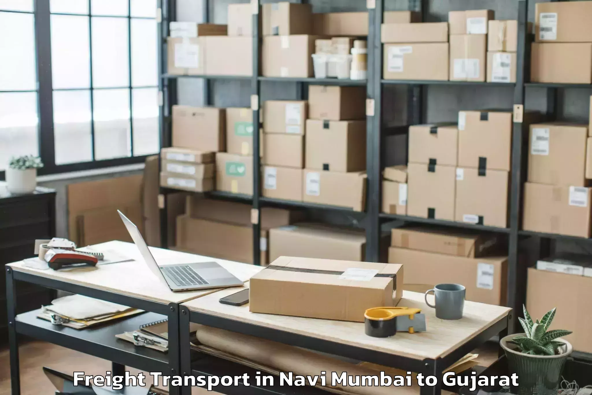 Book Your Navi Mumbai to Shivrajpur Freight Transport Today